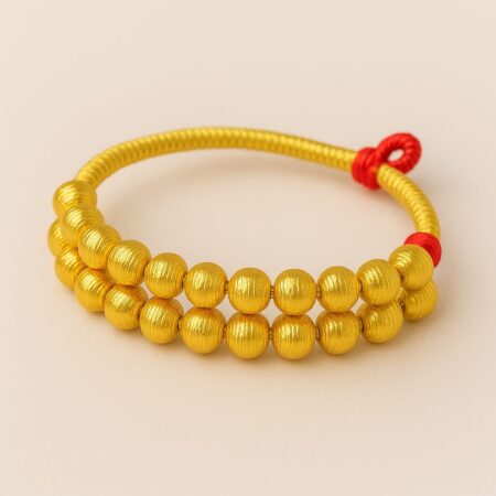 Handmade Golden Beaded Bracelet – Traditional Festive Jewelry