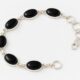 Elegant Black Onyx & Sterling Silver Link Bracelet – Handmade Gemstone Jewelry