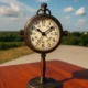 Vintage Desk Clock on Brass Stand – Retro Globe Style Table Clock – Antique Look Office Decor – Marry International
