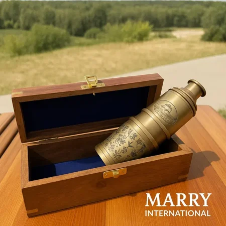 Vintage Brass Telescope with Wooden Box – Victorian Spyglass – Nautical Maritime Decor – Gift for Explorer