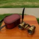 Vintage Brass Opera Glasses with Leather Case – Antique Binoculars with Handle