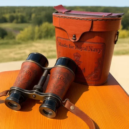 Vintage Royal Navy Opera Glasses Binoculars with Leather Case – Nautical Collectible Decor
