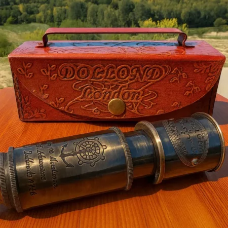 Vintage Brass Telescope: Dollond London Spyglass with Leather Case